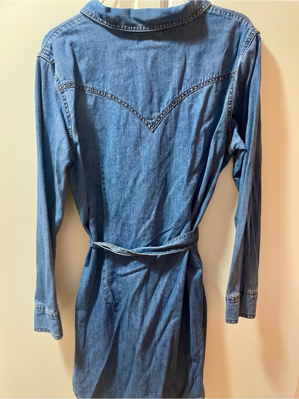 Wrangler Blue Denim Tie-Waist Mini Dress - Picture 5 of 7